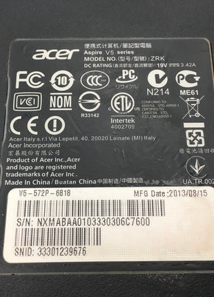 ACER ASPIRE V5 ZRK -FOR PARTS/REPAIR- INTEL I5 3RD GEN - NO RAM - NO OS -READ-BB