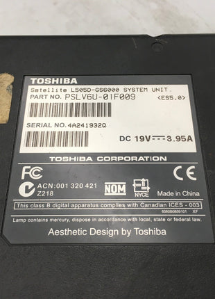 TOSHIBA SATELLITE L505D-G26000 - FOR PARTS/BAD LCD - AMD TURION II - NO RAM - BB