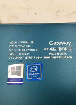 GATEWAY G2TN141 5BL - FOR PARTS/REPAIR - INTEL CELERON N4020 - 4GB RAM - READ-BB
