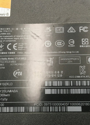 HP 15 D069WM - FOR PARTS/DAMAGED - INTEL i3-3110M - NO RAM - NO BATTERY -READ-BB