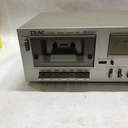 Vintage Silver Teac Stereo Cassette Deck - Model CX-350 Tested & Working!!! - DW