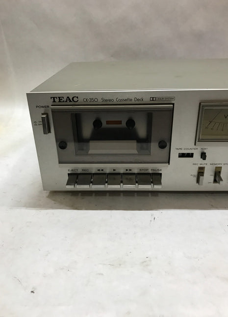 Vintage Silver Teac Stereo Cassette Deck - Model CX-350 Tested & Working!!! - DW