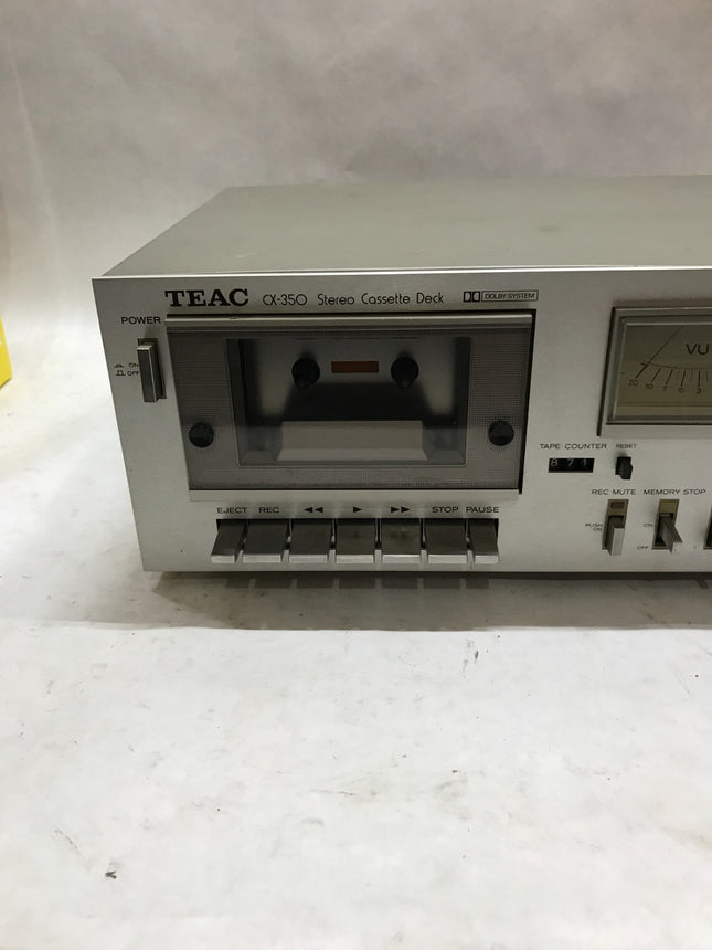 Vintage Silver Teac Stereo Cassette Deck - Model CX-350 Tested & Working!!! - DW