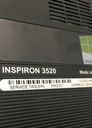 DELL INSPIRON 3520 - FOR PARTS - INTEL CORE I3 - 4GB RAM - 15" - READ DESC - BB