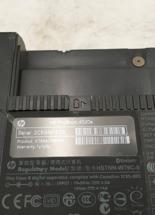 HP PROBOOK 4520s - FOR PARTS/NO POWER - INTEL CORE I5 - NO RAM -READ DESCRIP- BB
