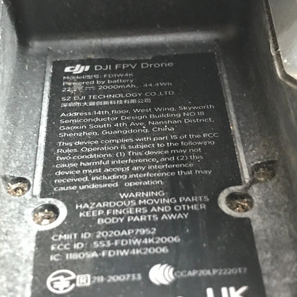 DJI FPV 4K Drone Aircraft Only P/N FD1W4K – For Parts Untested Broken Arm!! - DW